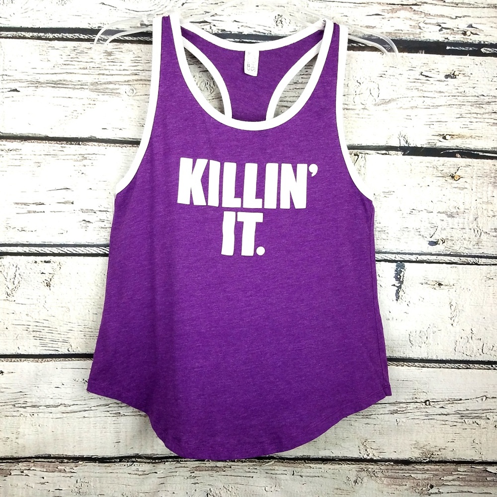 Killing it - purple workout tank top size medium